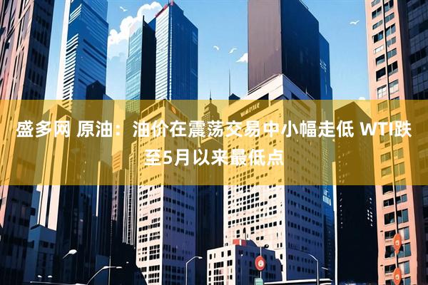 盛多网 原油：油价在震荡交易中小幅走低 WTI跌至5月以来最低点
