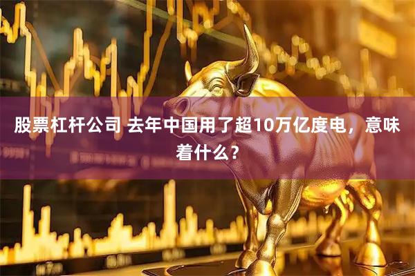 股票杠杆公司 去年中国用了超10万亿度电，意味着什么？